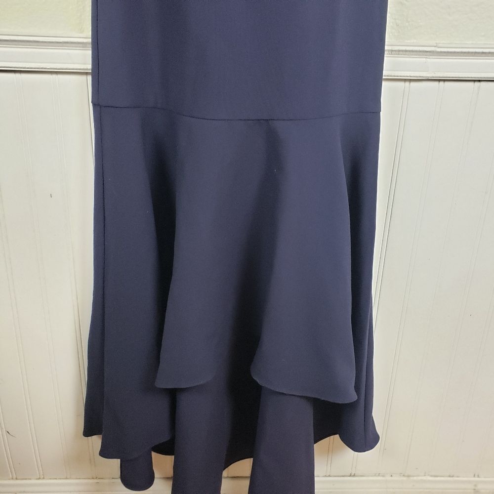 Women's NWT Likely Navy Blue Barnes Sleeveless Mermaid Ruffle Formal Dress SZ 0 - Picture 7 of 15